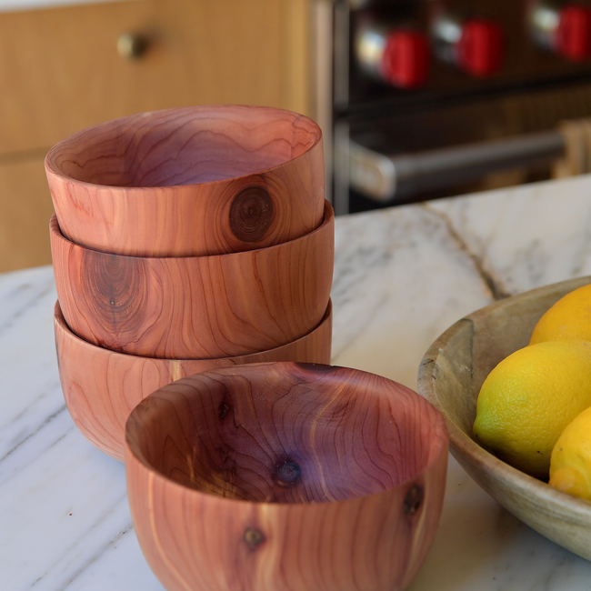 Red Cedar Bowls, The Candy Apple Set of Four Bowls-gallery-38548345520306