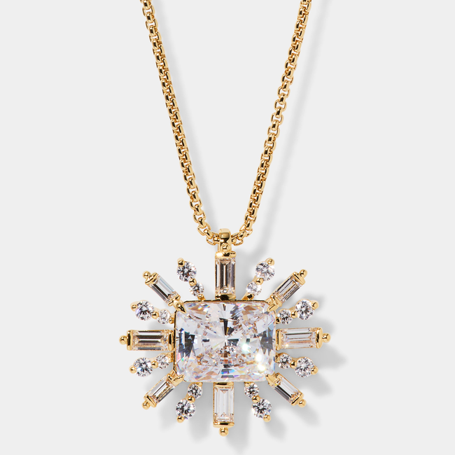 STELLAR CZ FULL HALO PENDANT NECKLACE-gallery-48486044467459