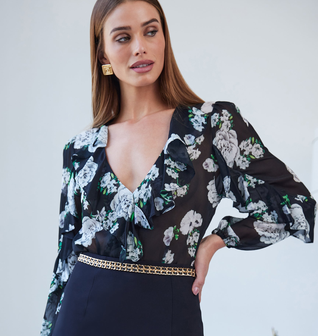 Nikali Floral Wrap Bodysuit
