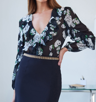 Nikali Floral Wrap Bodysuit