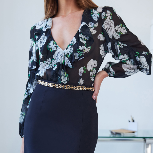 Nikali Floral Wrap Bodysuit-gallery-44954338951418