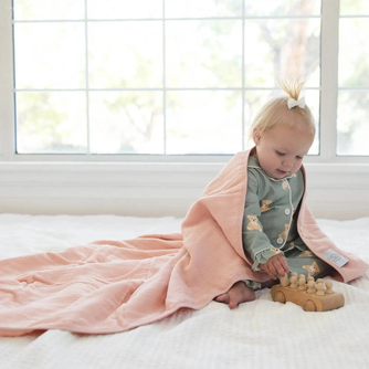 100% Muslin Cotton Blanket – Coral Pink Solid (Available in Two Sizes)