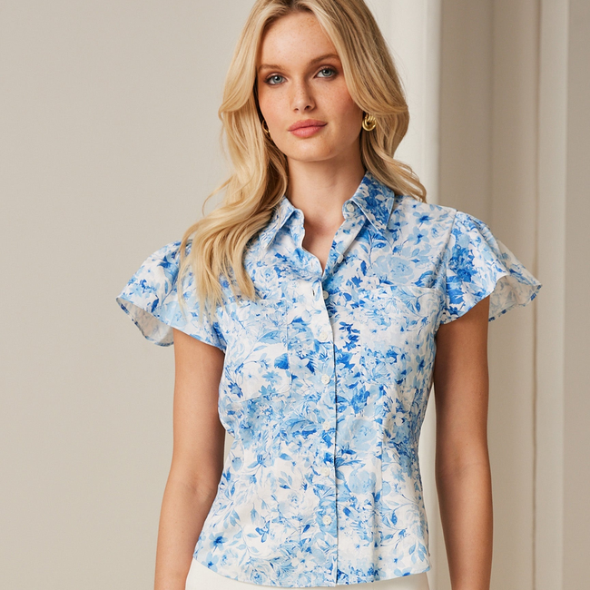 Francesca Floral Poplin Shirt-gallery-43184618045690