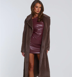 Plushé Faux Fur Coat Chocolate