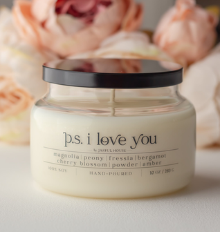 Magnolia + Peony Soy Candle PS I LOVE YOU -10 oz.
