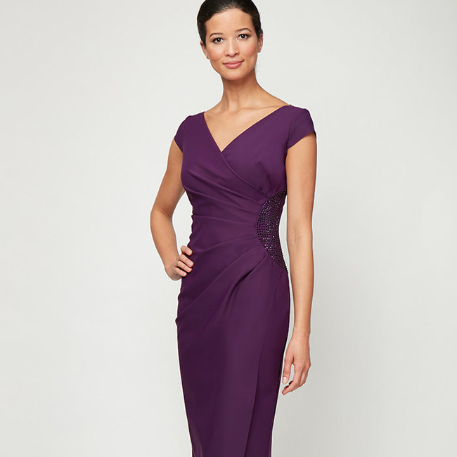 Regular - Elizabeth Cap Sleeve Contour Gown-gallery-42531647881472