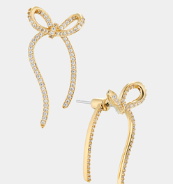 IN THE AIR CZ BOW JACKET EARRINGS