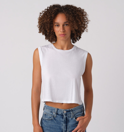 Sleeveless Babe Tee <br> White