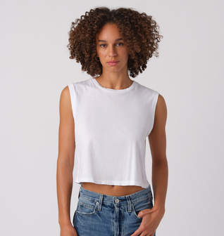 Sleeveless Babe Tee <br> White