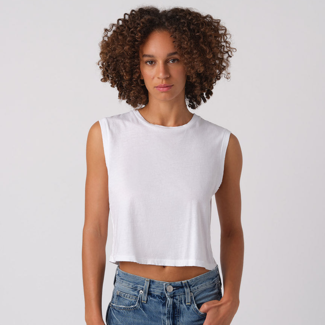 Sleeveless Babe Tee <br> White-gallery-31340989841474