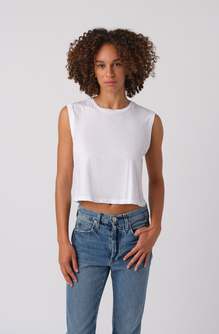 Sleeveless Babe Tee <br> White