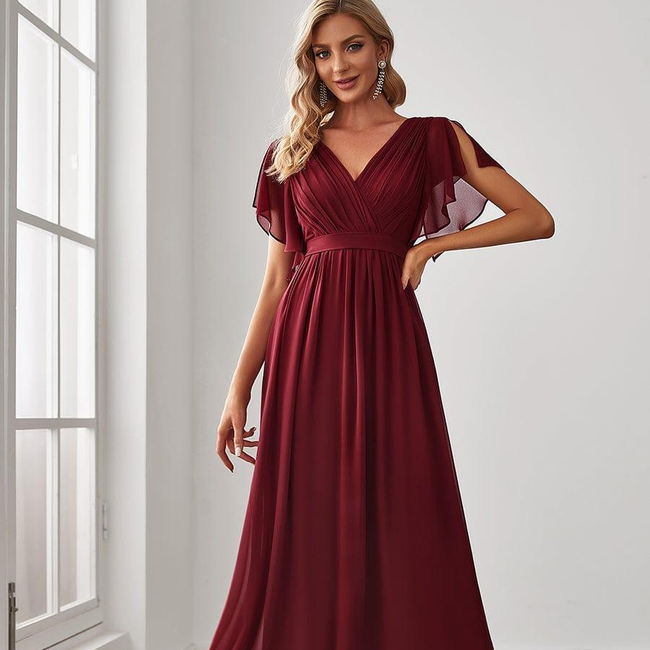 ever LEORA|Flowy Pleated A-Line Chiffon Tie-Waist Bridesmaid Dress-gallery-31317041315914