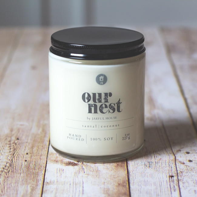 Soy Candle Santal + Coconut OUR NEST Housewarming Gift-gallery-28378704642118