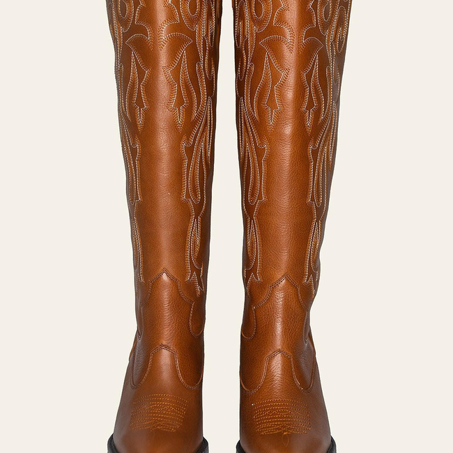 Savannah Brown Wide Calf Boots-gallery-38281991880928