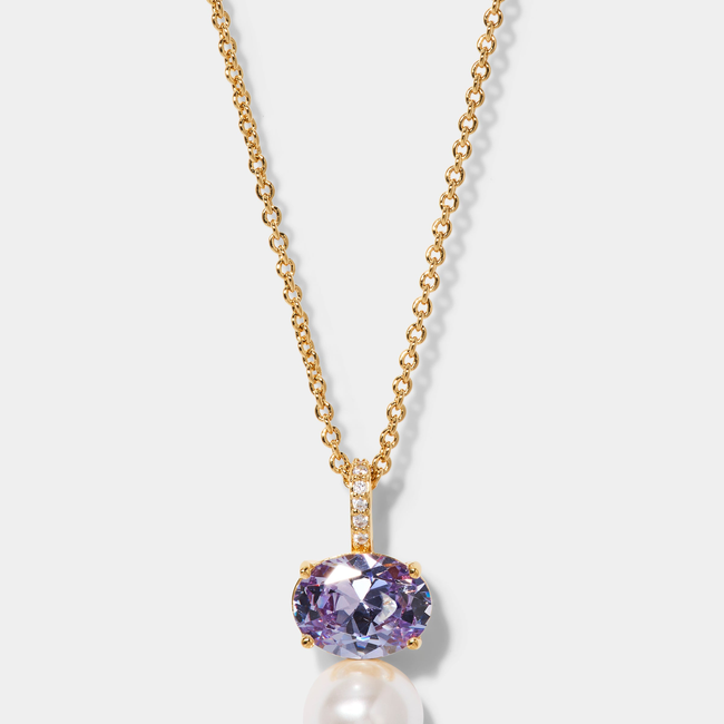 NATURAL BEAUTY LAVENDER PEARL PENDANT-gallery-46884328702211