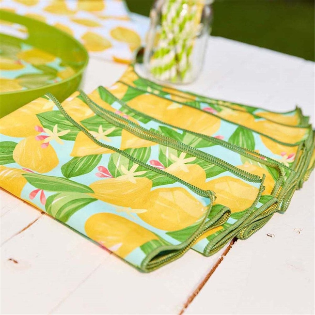 Lemon Blossoms blu Dinner Napkin Set of 6-gallery-32767380619351