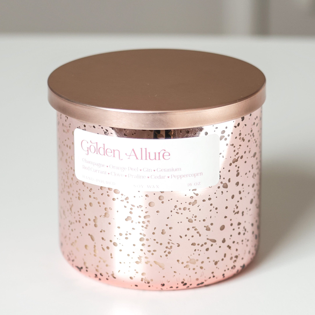 Golden Allure Gift Set: Candle, Wax Melts, Rose Gold Wick Trimmer Bundle-gallery-33472175571014