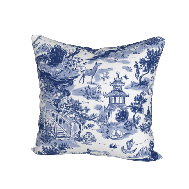 Summer House: Navy - Luxury Outdoor Pillow by SmithHönig-gallery-33094080725105