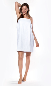 100% Turkish Cotton White Terry Cloth Spa, Bath Wrap