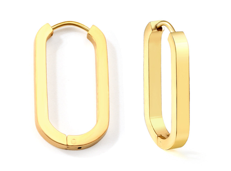 Azura Geometric Gold Hoop Earrings