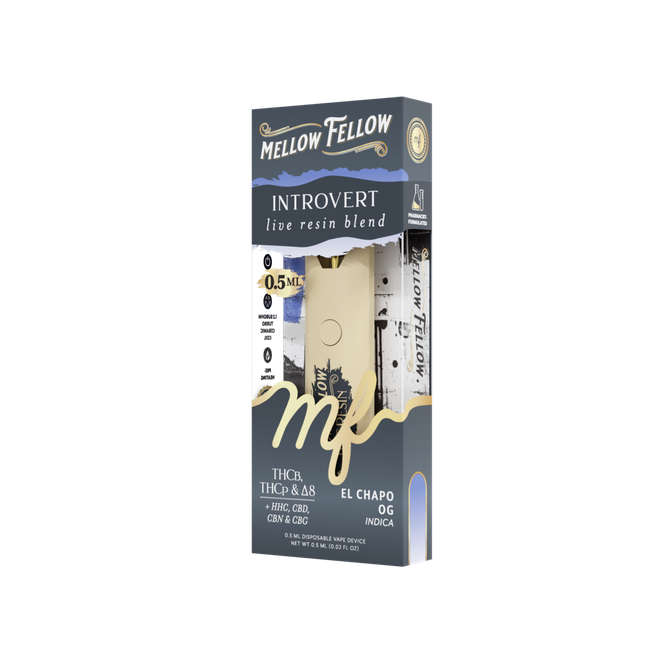 Introvert Blend 0.5ml Live Resin Disposable Vape - El Chapo OG (Indica)-gallery-38017551663310