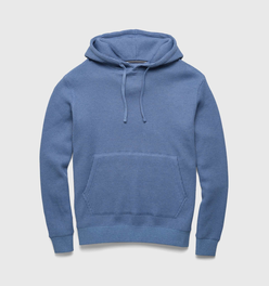 Ivan Waffle Thermal Hoodie - Blue Heather