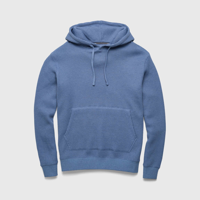 Ivan Waffle Thermal Hoodie - Blue Heather-gallery-44025208471810