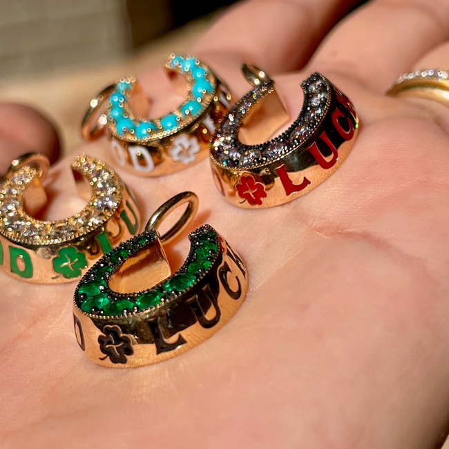 3GOG Original Good Luck Horseshoe Milgrain Pendant-gallery-56297449259323