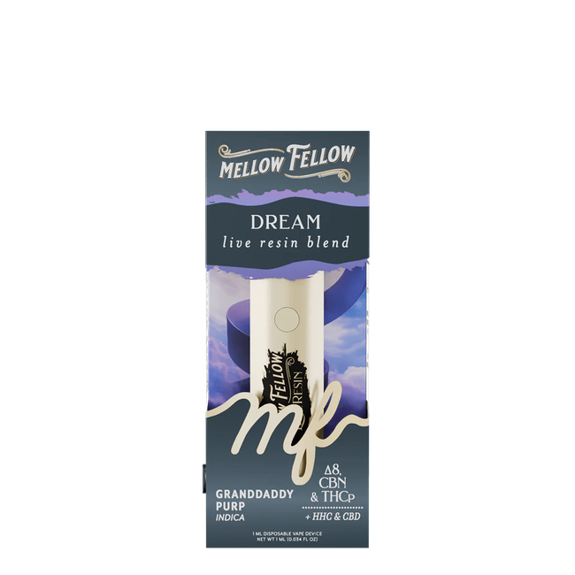 Dream Blend - Live Resin 1ml Disposable Vape - Granddaddy Purp (Indica)-gallery-37327671001294