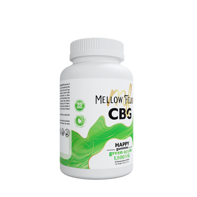 Happy CBG Gummies - 1500mg - Green Apple-gallery-37564484976846