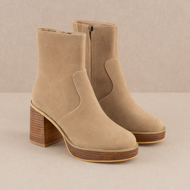 The Alexandra - Khaki Platform Ankle Boots-gallery-34712628494513