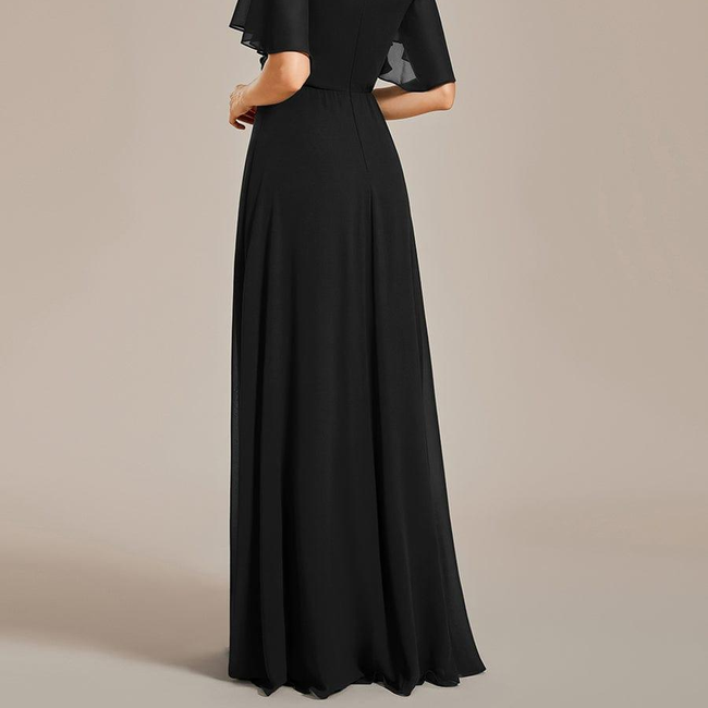 ever IVYROSE|Ruffles Sleeve A-Line Chiffon Waist Applique Maxi Formal Evening Dress-gallery-31451757445194