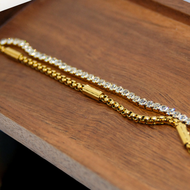 Maven Double Chain CZ Bracelet-gallery-42619963605242