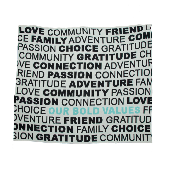 Personalized Bold Values Throw Blanket-gallery-46682921763107