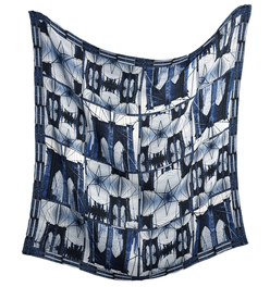 Silk 26 Inch Square Scarf - Brooklyn Bridge - Blue