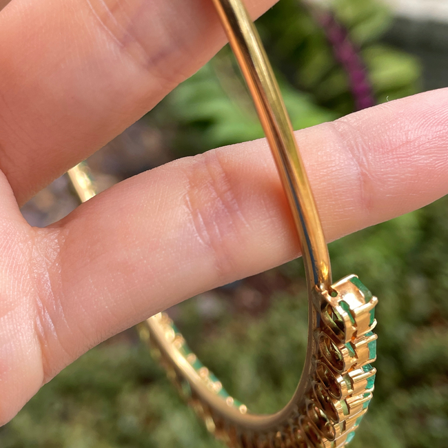 Vintage yellow 18K gold 29.3 ctw emerald statement collar-gallery-56047669510459