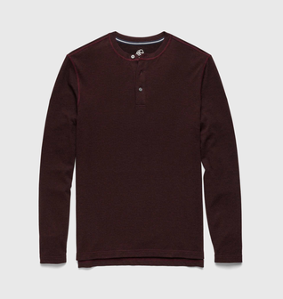 Sean Ultra Soft Classic Henley - Cabernet Heather