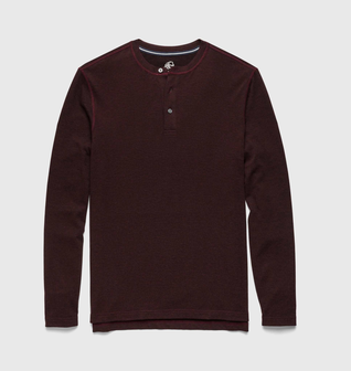 Sean Ultra Soft Classic Henley - Cabernet Heather