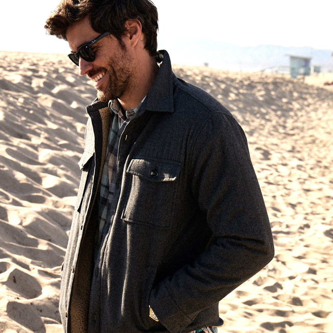 Skip Sherpa Shirt Jacket - Charcoal Heather-gallery-44122801504514