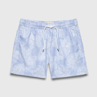 Jimmy 5" Stripe Floral Volley - Blue
