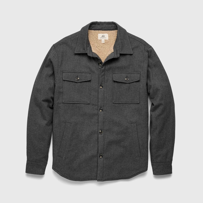 Skip Sherpa Shirt Jacket - Charcoal Heather-gallery-44084753531138