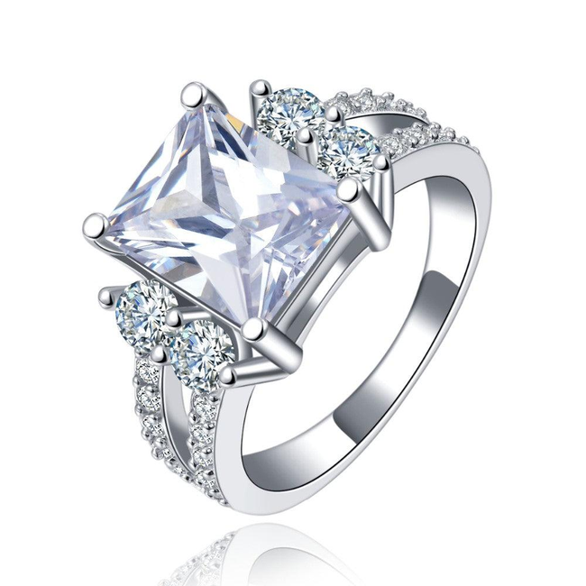 Princess Cut Cubic Zirconia Ring-gallery-30352367616058