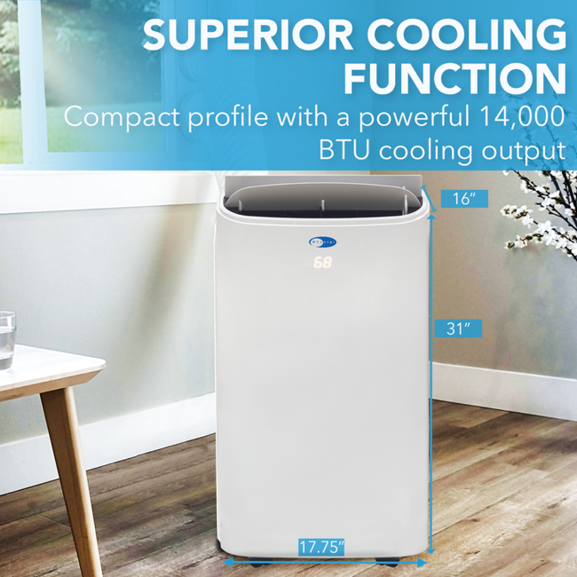 Whynter Portable Air Conditioner, Dehumidifier, & Fan with HEPA Filter 500 sq ft Efficiency 14000 BT-gallery-46275853844728