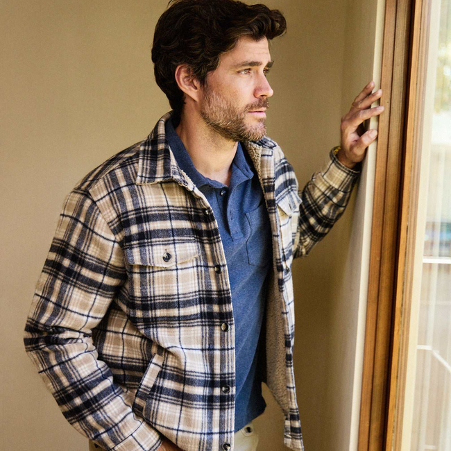 Skip Sherpa Shirt Jacket - Chinchilla-gallery-44122796163330