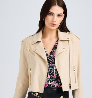 Cosita Vegan Suede Moto Jacket