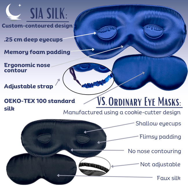 Sia Silk® Sleep Mask with extra deep eye cups for long lashes - Dusty Rose-gallery-41923364192513