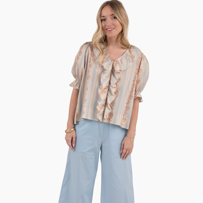 Pretty in Peace Top - Georgette Stripe-gallery-52321761034528