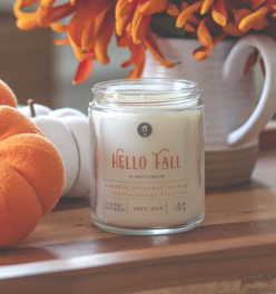 Fall Candle Hello Fall - 8 oz | Natural Soy Wax Candle