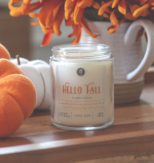 Fall Candle Hello Fall - 8 oz | Natural Soy Wax Candle