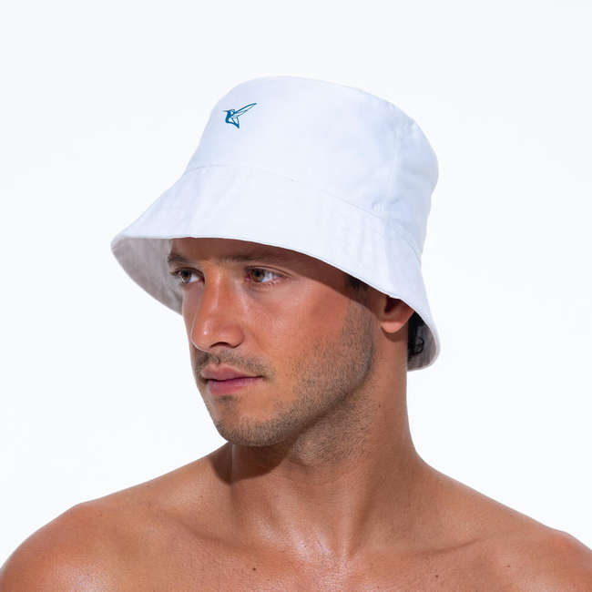 Mens Bucket Hat | 100% Cotton Twill | White-gallery-37538006466717